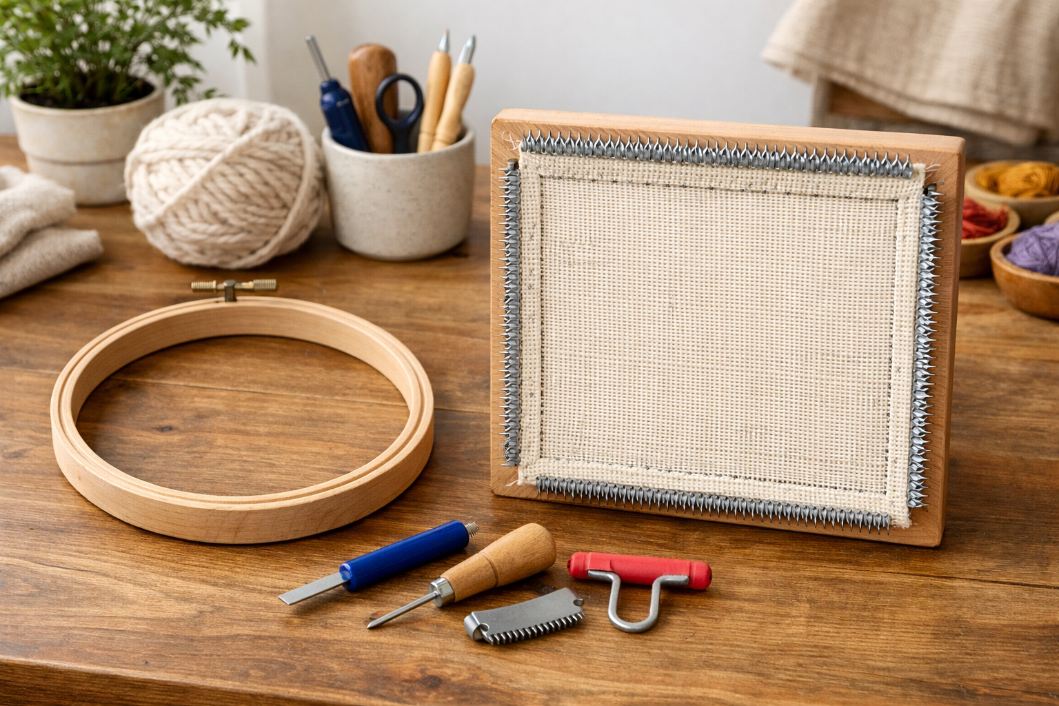 Punch nakışı için ahşap kasnak ve gripper çerçeve